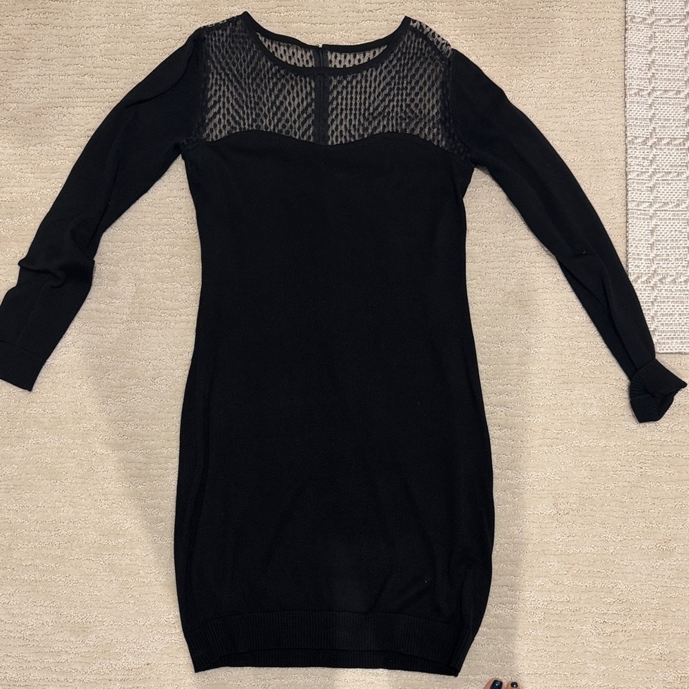Diane Von Furstenberg Black Mesh Dress